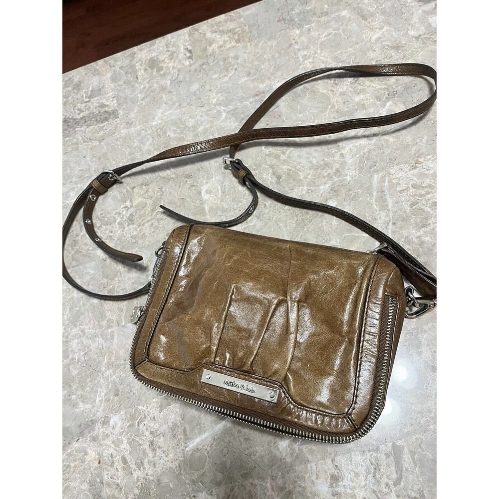 BIMBA Y LOLA Small Crossbody COWHIDE Brown Leather Bag